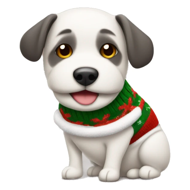 Dog ￼wearing a cozy Christmas’s sweater  sticker