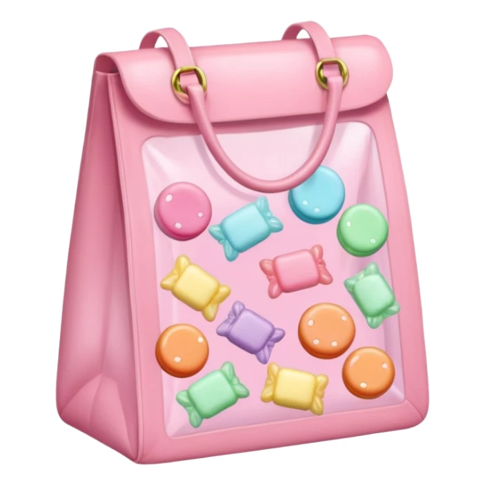 Pastel pink bag of pastel coloured sweets sticker