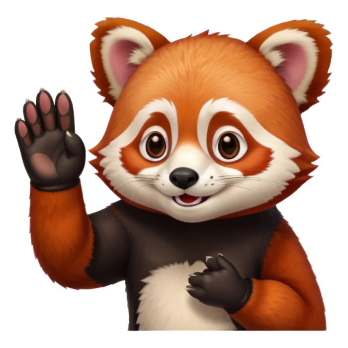 Un panda roux qui fait yes avec la main sticker