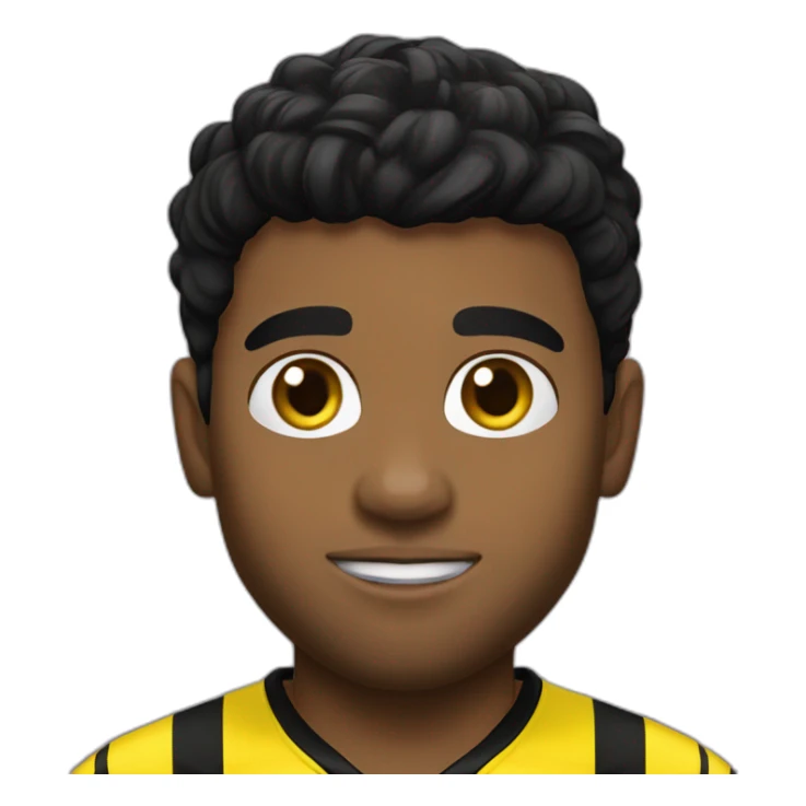 Borussia Dortmund player with brown skin a black Small goattee and short black hair sticker