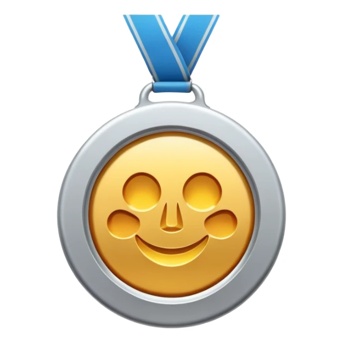 silver medal with no engraved on it sticker