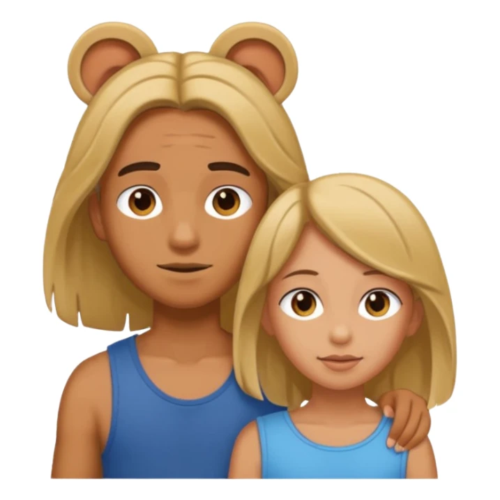 a boy putting a girls hair behind her ears sticker