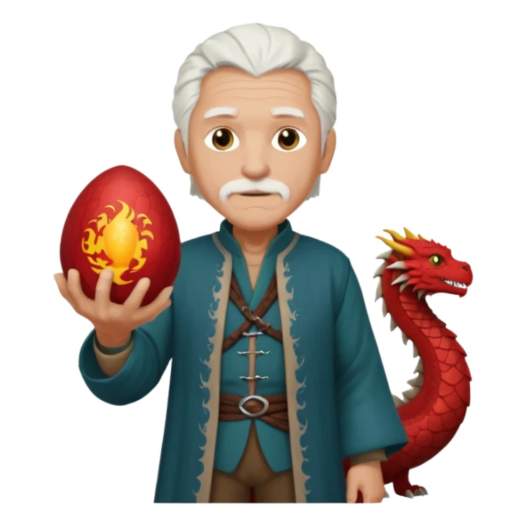 a white haired old man standing in Targaryen themed clothes, full body  sticker