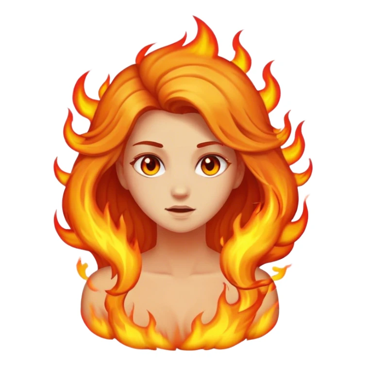 Girl with hair on fire sticker