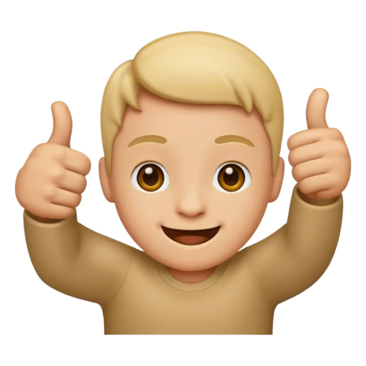 Thumbs up emoji but the thumb is tiny sticker