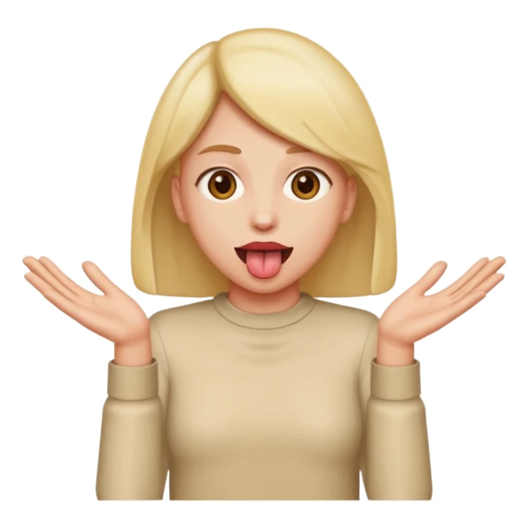 tongue out with hands going out to the side sticker