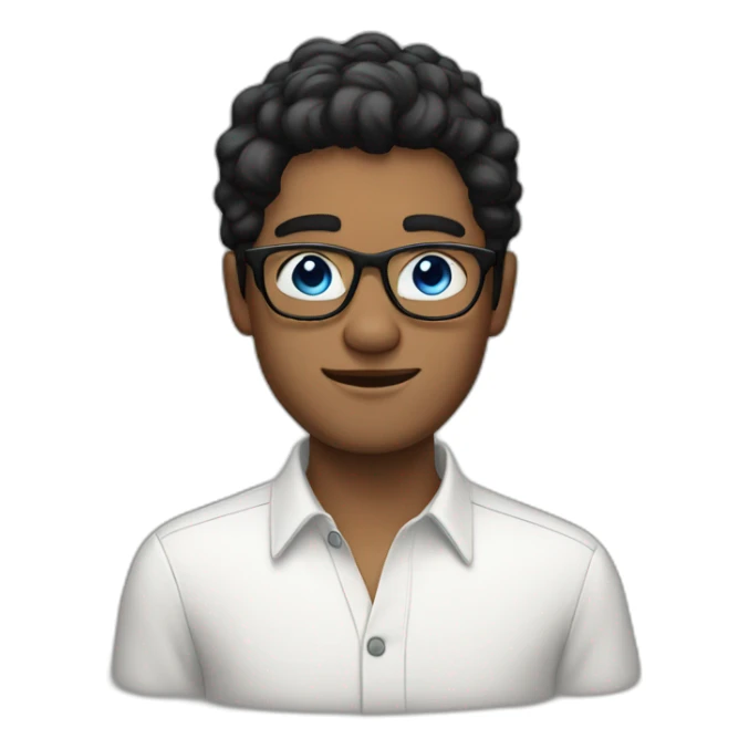 Men, black hair, blue eyes, glasses, xmas sticker