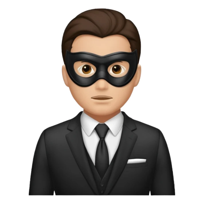 man in suit and mask sticker