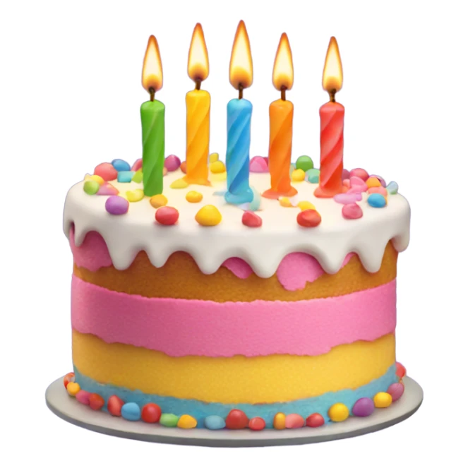colourful birthday cake with candles  sticker