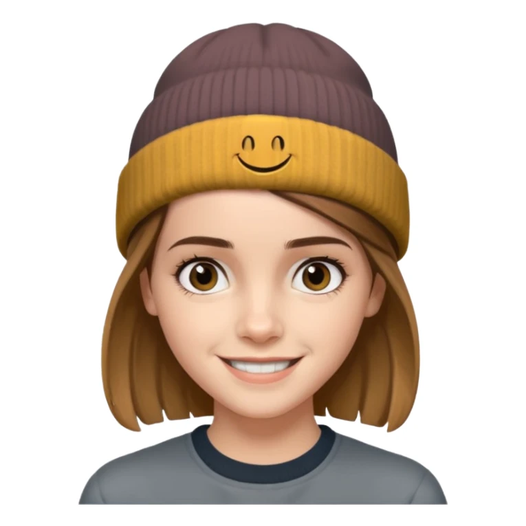 emma watson wearing gray beanie sticker