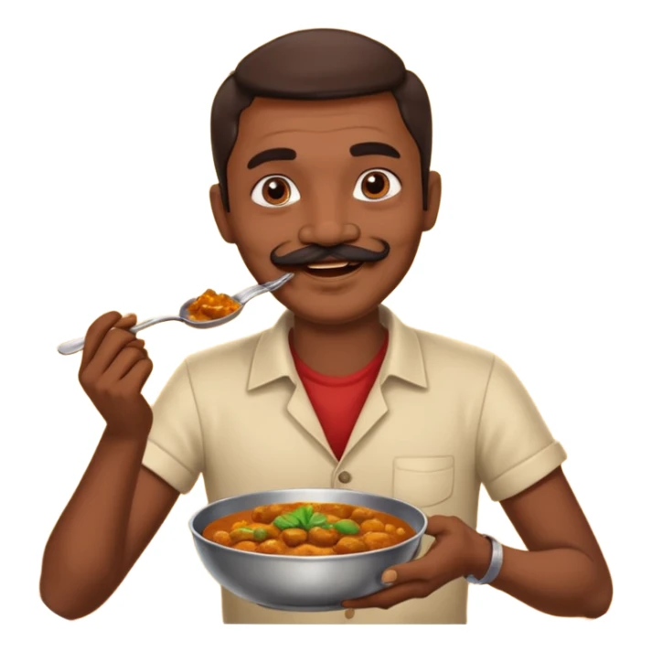 indian man eating curry emoji sticker