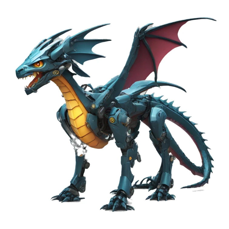 Mechanical futuristic Dragon full body sticker