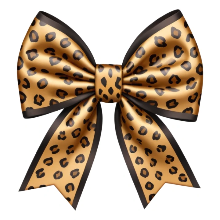 Leopard bow emoji sticker