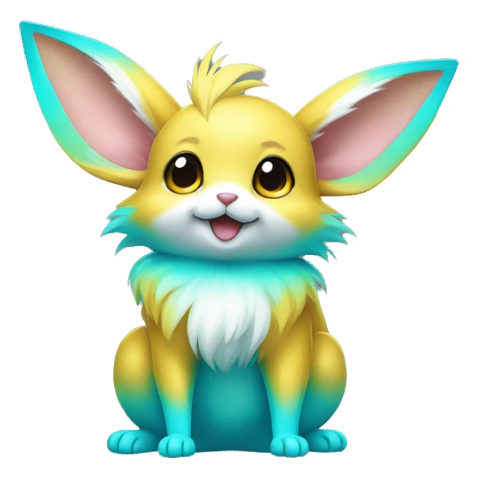 Shiny Colorful Yellow Cyan Electric Mouse Eevee sticker