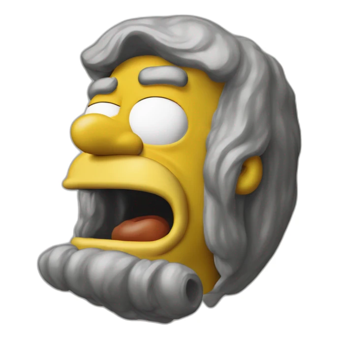 Homer Simpson impressionné avec la bouche grande ouverte  sticker