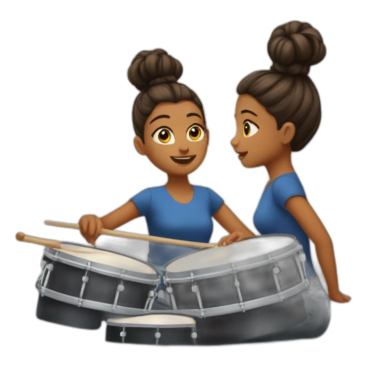 Hair-bun-girl-playing-drums sticker