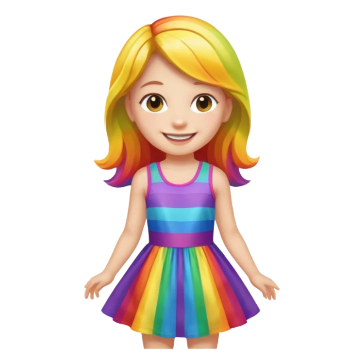 girl with rainbow dress sticker