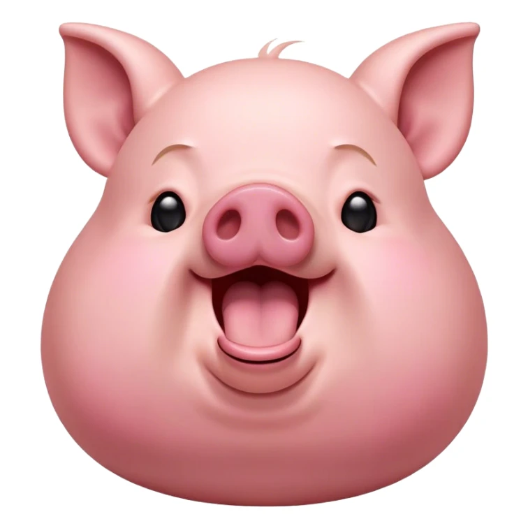 Cinematic Cute Yawning Pig Portrait Emoji, Head tilted slightly with a dramatic, wide-open yawn, showcasing a soft, smooth rosy-pink hide with droopy ears, round beady eyes barely open in drowsy contentment, Simplified yet irresistibly adorable features, highly detailed, glowing with a soft, cozy glow, high shine, relaxed yet expressive, stylized with a touch of whimsical charm, bright and endearing, soft glowing outline, capturing the essence of a sleepy yet affectionate pig, so drowsy it feels like it could stretch out of the screen and curl up for a nap! sticker