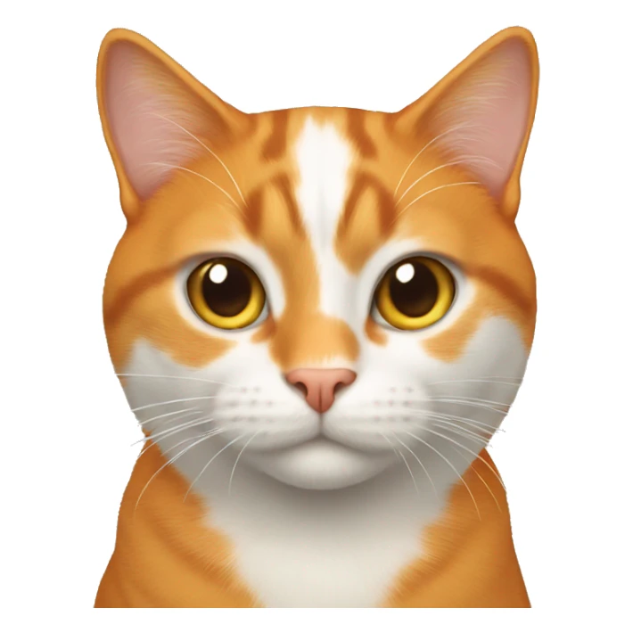 orange cat with white big pur on chest. sticker