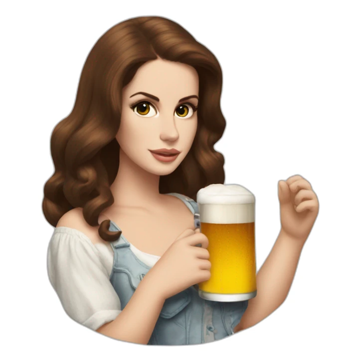 lana del rey with a beer sticker