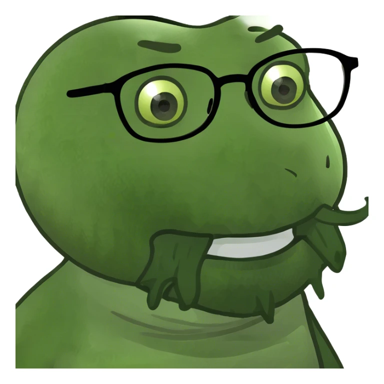 Yellow emoji with glasses and a beard sticker