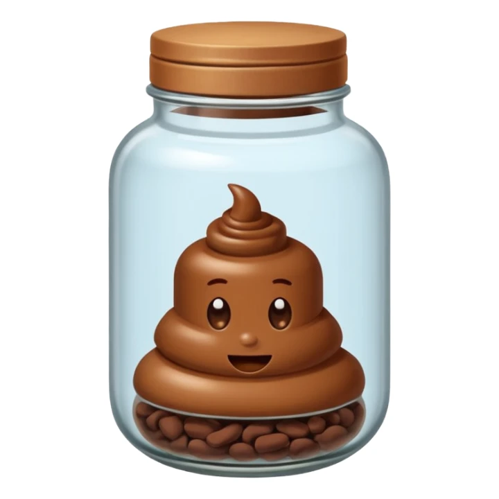 One poop in the jar with no face sticker