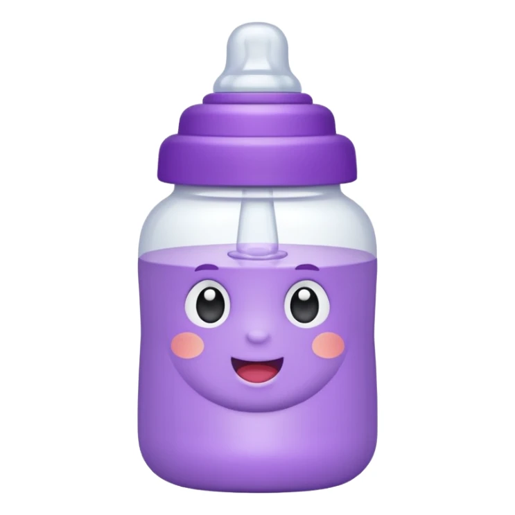 baby bottle white and purple sticker