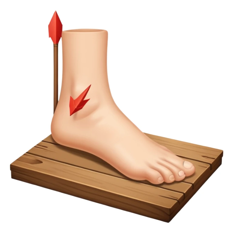 tavolo con freccia verso un piede sticker