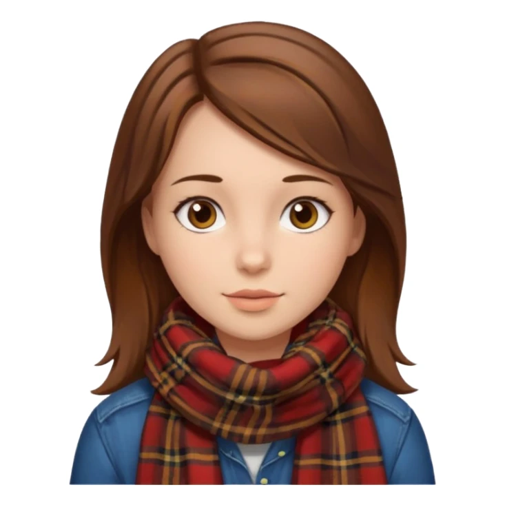 Girl with plaid scarf sticker