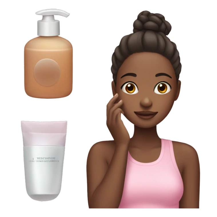 A girl doing her skin care sticker