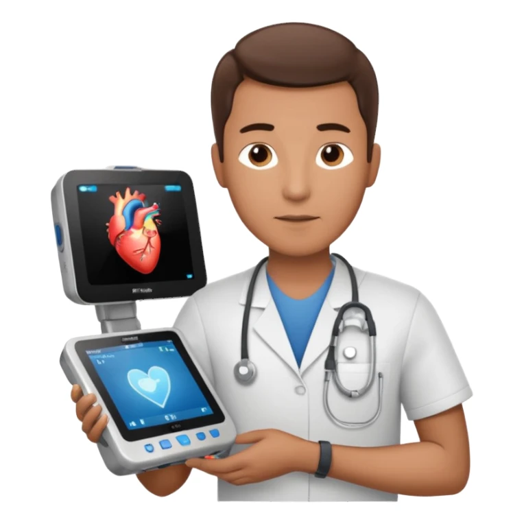 Male Cardiac sonographer with Philips ultrasound machine sticker