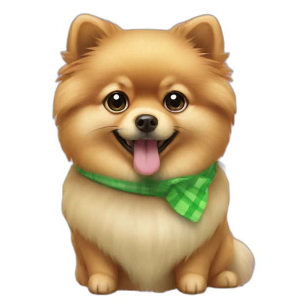 pomeranian with green check to indicate task is done sticker