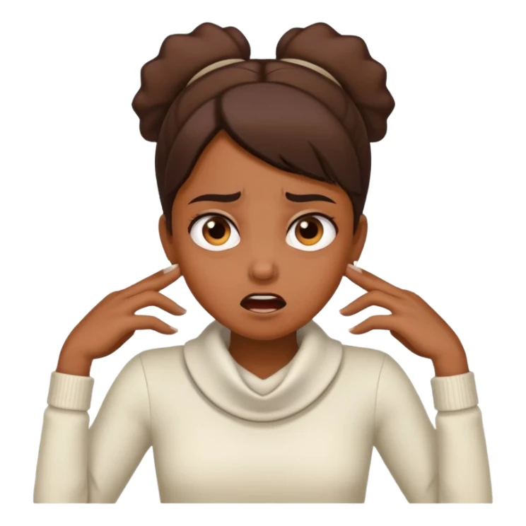 girl with hands on her neck and mad sticker