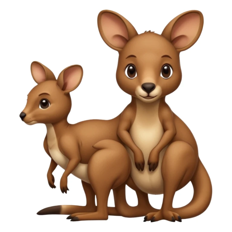 A kangaroo which has its baby kangaroo in its pouch(marsupium) sticker