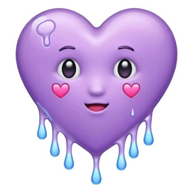 pastel purple dripping heart sticker