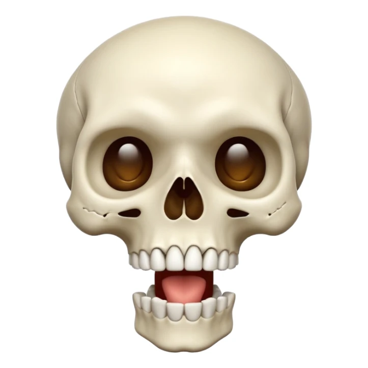 skull looking up with open mouth sticker