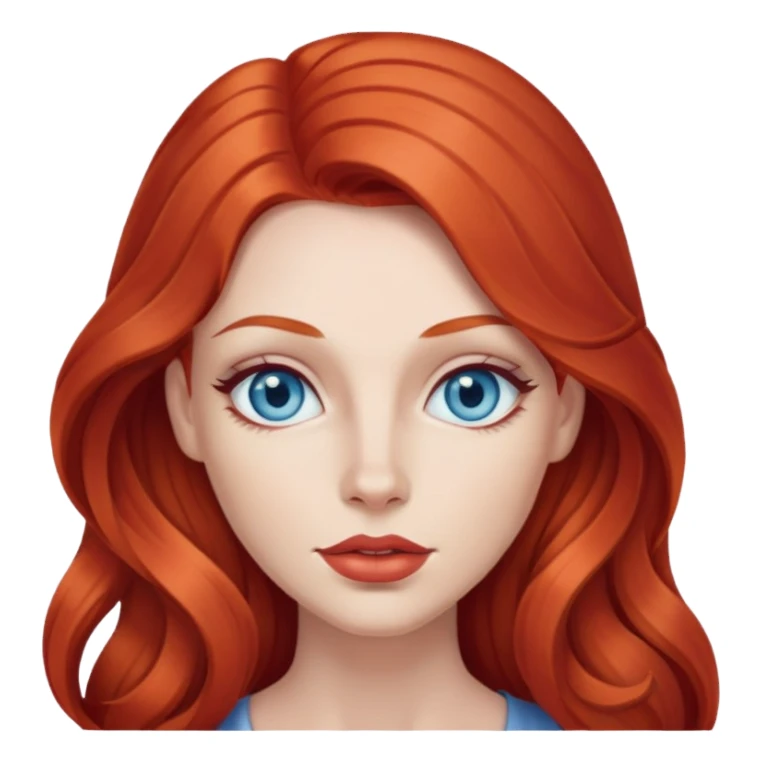 Rousse cheveux long, yeux bleu gris lèvre pulpeuse  sticker