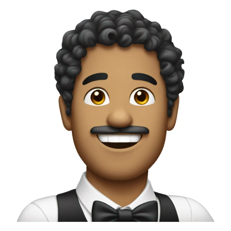 Latino man with curls and formal clothes dancing salsa sticker