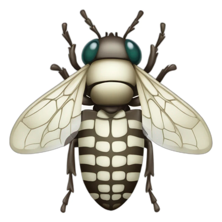 Mosca blanca con 10 alas y 50 patas sticker