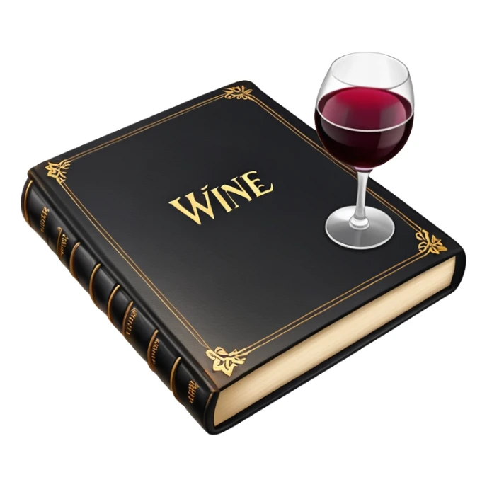 black book with the inscription wine sticker