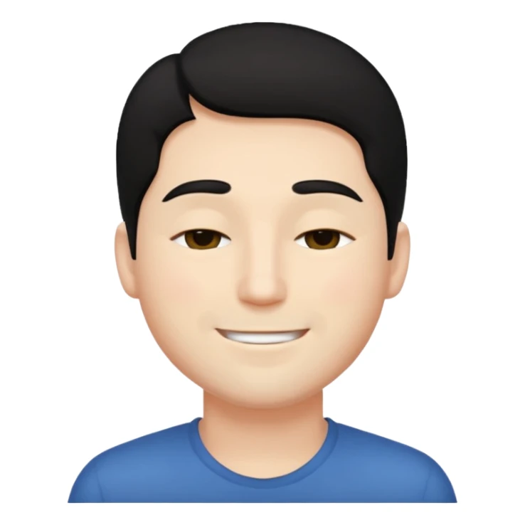 🧔🏻🙏🏻 😃 with black hair and white face  sticker