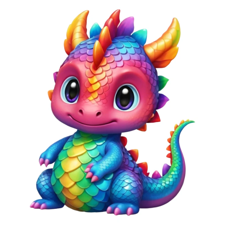 Rainbow cute baby Dragon Kawaii sticker