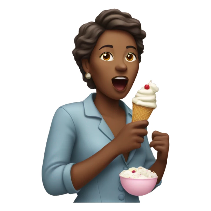 woman eating icecream sticker