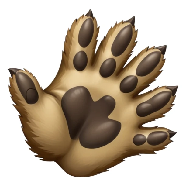 raccoon paw and arm extended forward, no body sticker