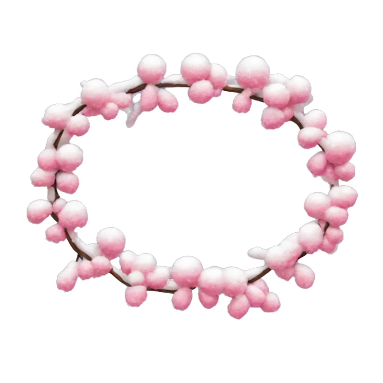 snow and pink garland sticker