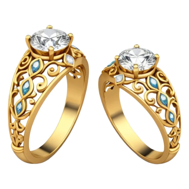 two ndian engagements rings next to each other sticker