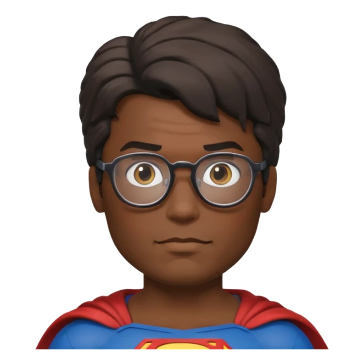 superman with hair and glasses character face only front face different sticker