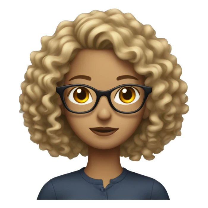 dirtyblond curly young woman with glasses sticker