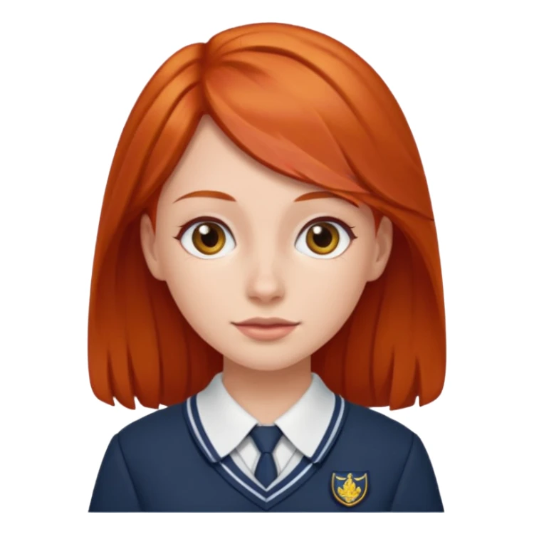 red headed woman with a school in the background sticker