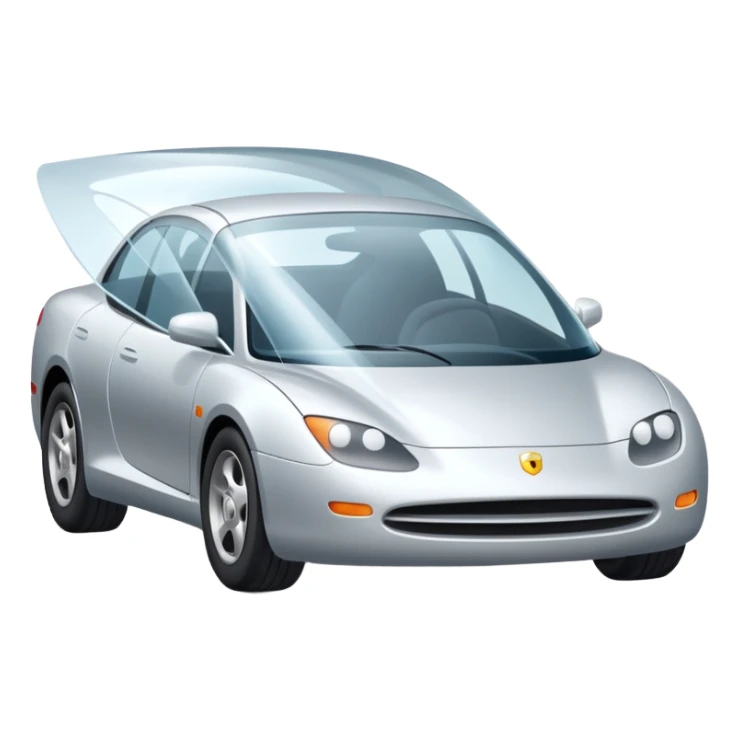 car with a transparent shield or film sticker